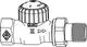 Thermostat-Ventilunterteil mit einem vernickelten Finish. Das Produkt zeigt ein Durchgangsdesign und ist Teil des IMI Hydronic Engineering Portfolios.